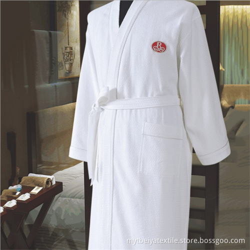 Custom Comfortable 100% Cotton Waffle Bathrobe Kimono